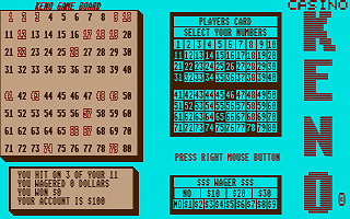 Keno atari screenshot
